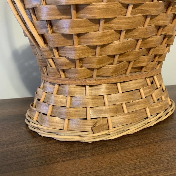 Vintage Wicker Rattan Plant Stand Boho Basket - Picture 5 of 11